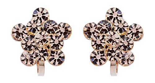 Clip en los pendientes - chapado en oro con oro cristales espumosos - Hanna por Bello London