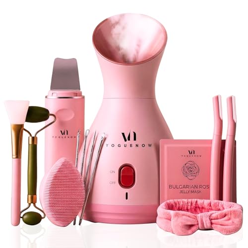 Facial Steamer Spa Kit with Complimentary 17 Skin Care Tools | Face Steamer for Facial Deep Cleaning with Towel Warmer & Humidifier Mode| Self Care Gifts for Women Spa Gifts Birthday Gifts for Women