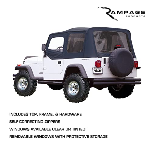 RAMPAGE PRODUCTS Rampage Complete Soft Top | Vinyl, Black Diamond Color with Tinted Windows, includes Frame & Hardware | 98401 | Fits 1966 - 1977 Ford Bronco - Thumbnail 3