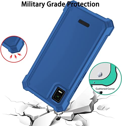 Haij For Att Calypso 3 Case, With Tempered Glass Screen Protector 360 Full-Body Soft Tpu Bumper Shockproof Silicone Protective Phone Cover Case For At&T Calypso 3 (U328Aa) (Blue) #TOP3