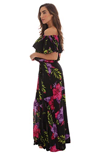 Riviera Sun Rayon Crepe Printed Maxi Dress For Women 21881-8110-Prp-L #TOP1