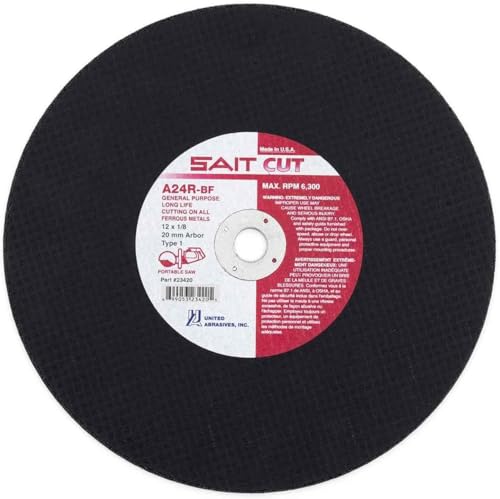 United Abrasives- SAIT TM 12 X 1/8 X 20MM A24R Cutting Wheel (QTY: 10), Multi, 23420