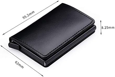 Leather Credit Card Holder Aluminum Metal Business ID Cardholder Slim Case Mini Wallet for Men