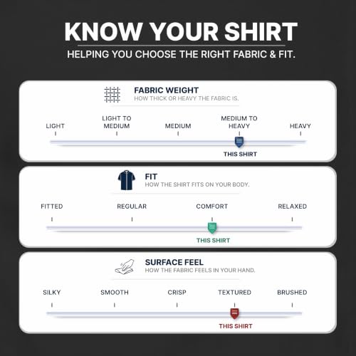 Image of Cotton King Mens Shirts | 100% Cotton Long Sleeve Shirts for Men | Button Down Shirt Men | Oxford Mens Dress Shirt