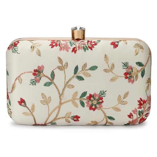 Image of LONGING TO BUY Hand Crafted Designer Box Clutch - Zari Embroidery For Women