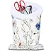 MOSISO Eyeglasses Holder, Plush Lined PU Leather Daisy Stand Case with Magnetic Base, White