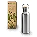 Bambaw Gourde INOX 750 ML | Bouteille Thermos | Bouteille Isotherme | Gourde écologique | Gourde réutilisable | Gourde Acier Inoxydable sans Plastique | Maintient Chaud et Froid Bouteille Bambou (750)