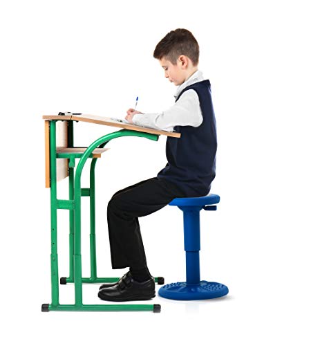 Image of Studico ActiveChairs Adjustable Wobble Chair, Flexible Classroom Seating improves Focus, Posture & Helps ADHD /ADD. Classroom Stools, Active Wobble Chairs, Adjusts from 16.65 inch to 23.75 inch Ages 13-18 Blue