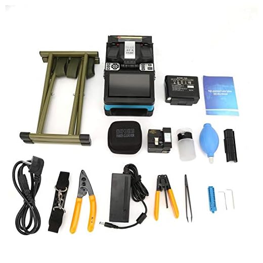 Máquina de empalme de fibra óptica automática de empalme de fibra óptica Accesorios para herramientas AC 100-240V 8.1 × 5.5 × 4.8 pulgadas(EU)