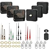 OTYMIOW 6 Pieces Quartz Clock Movement Replacement Clock Hands and Motor Kit Clock Mechanism Battery Operated, Hooks and 6 Different Pairs of Hands Clock Repair Parts Replacement (13 mm/ 0.51 Inches)