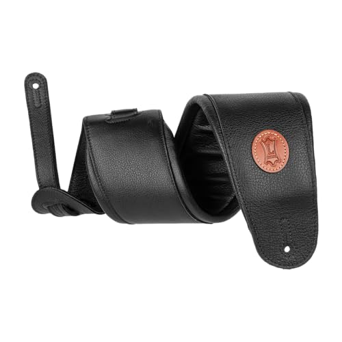 Levy's MSSB2-4-BLK - Correa de piel para bajo de 4 1/2 pulgadas de ancho, color negro