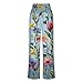 Sinzelimin Women's Wide Leg Pants Fashion Boho Style Faux Denim Print Button Zipper Closure Casual Pocket Palazzo Sweatpant Multicolor XX-Large