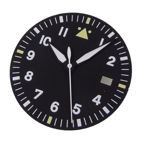 1 szt. Brak logo Pilot zegarek Dial 33.5mm dla NH35 NH36 ETA2824 PT5000 ST2130 Green Luminous Diver Field Parts(A black 1 set,For nh35 nh36)
