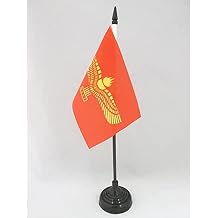 AZ FLAG Syriac Aramaic Table Flag 4x6 in 100D Polyester Plastic Base