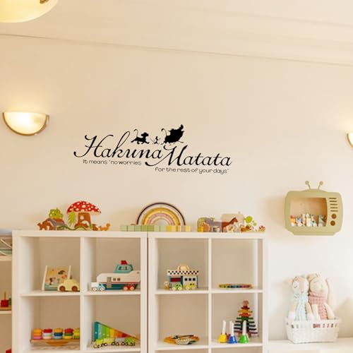 Vinilo decorativo Lion King, frase y silueta para habitación infantil miniatura 5