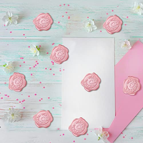 Wax Seal Stickers Heart Embossed Stickers For Wedding Marriage Engagement Envelope Invitation Card Baby Shower (60 Pieces) #TOP4
