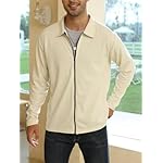 PICKLION Men Casual Cardigan Sweaters Laydown Collar Zipper Closure Solid Color Long Sleeve Waffle Jackets - Image 5