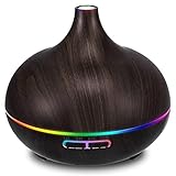 550ML Black Aroma diffusers for Essential Oils, Large Office Essential Oils Aromatherapy Diffuser with Ambient Light & 3 Timer, waterless auto Off Cool Mist humidifier Vaporizers for Bedroom Kids