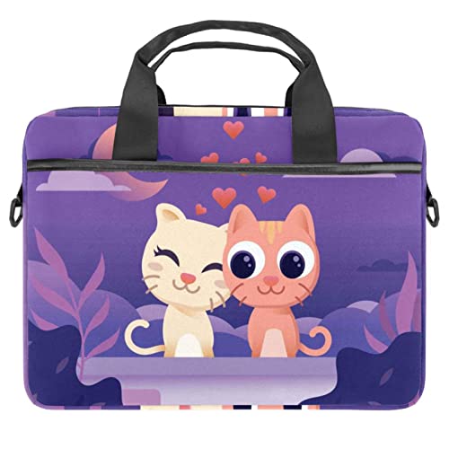 Sacoche bandoulière pc portable 13 13.3 14.5 pouces motif ananas chat