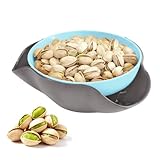 LYLHZRMDGC Double Dish Pistachio Bowl, Snack Serving Bowl, Nut Bowl, Candy Bowl, Pistachio With Shell Storage, Perfect for Fruit, Nuts, Candy, and Snacks (1 Set Blue & Gray)