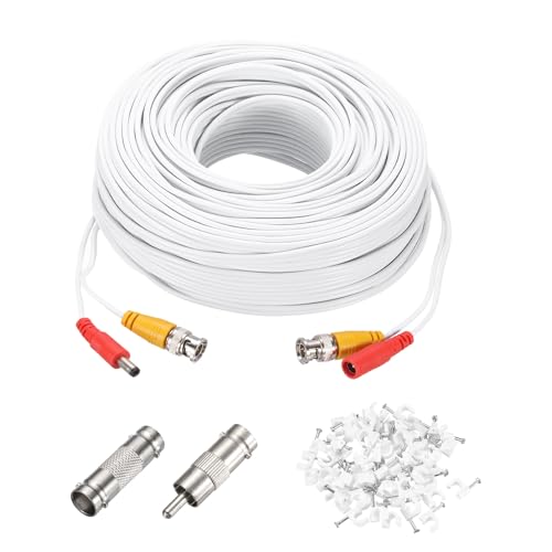 Câble d'alimentation vidéo BNC 45m blanc avec cordon d'extension CC pour caméra DVR