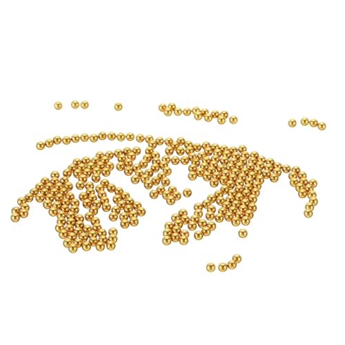 uxcell 300 Pcs Precision Solid Brass Bearing Balls 2mm Industrial Brass Ball Spheres for Machinery, Automotive, and DIY (H62 Brass)