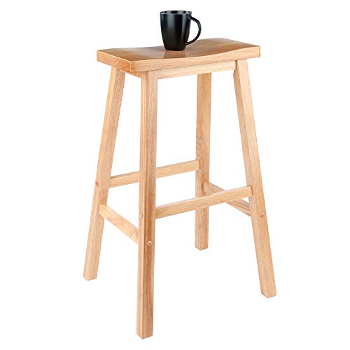 Image of Winsome Satori Saddle Seat Bar Stool, Natural, 29 inch