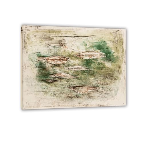 Affiche Zao Wou Ki Les poissons tableau abstrait art mural 30x40cm