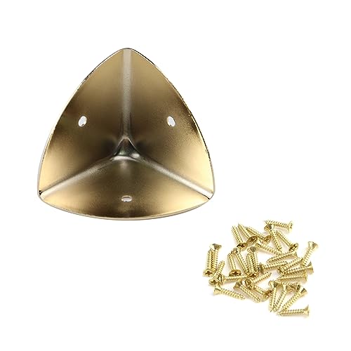 Image of Dnyta 8 Pcs Metal Box Corner Protectors, 1.5 inchx1.5 inchx1.5 inch Gold Furniture Corner Guard Cabinet Decorative Corner Protectors Edge Guard