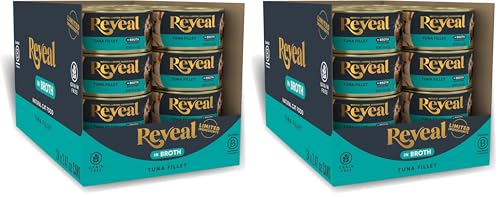 Image of Reveal Natural Wet Cat Food,Grain Free,Limited Ingredient Canned Food for Cats,Tuna Fillet in Broth,2.47 oz Cans,(Pack of 48)