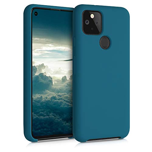 kwmobile Case Compatible with Google Pixel 5 Case - TPU Silicone Phone Cover with Soft Finish - Teal Matte
