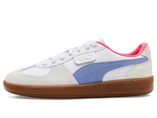 PUMA PUMA Womens Palermo Leather Sneakers Puma White/Intense Lavender/Gum 9 Medium