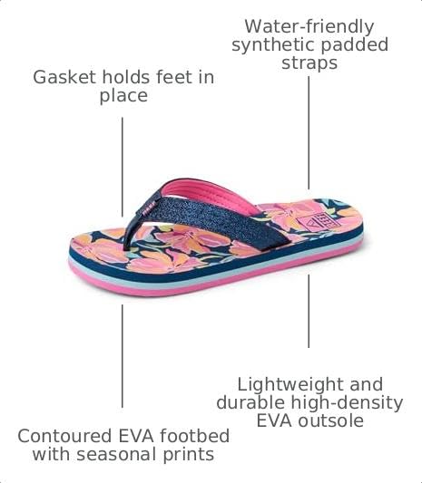 Image of REEF Girls Kids Ahi Beach Flip Flop, Soft Cushion Footbed, Water Friendly