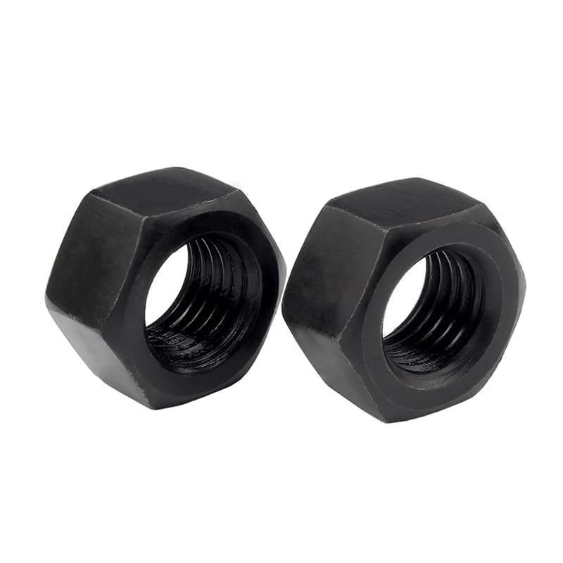 Hex Nuts 304 Stainless Steel Black Zink Plating Machine Nuts Lock Screw Caps Full Thread Metric Fasteners M3.5 (50 Pcs)