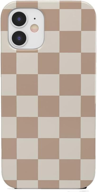 Casely iPhone 11 Case | Fit Check | Neutral Checkerboard | Classic Ultra Slim Design