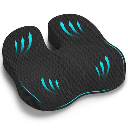 Juspota Orthopädisches Sitzkissen, Ergonomisches Sitzkissen Bürostuhl, Steissbeinkissen Entlastung, Komfortabel Kissen Stuhl, Stress Abbauen Stuhlkissen Sitzpolster für Auto Büro - Schwarz Juspota Orthopädisches Sitzkissen, Ergonomisches Sitzkissen Bürostuhl, Steissbeinkissen Entlastung, Komfortabel Kissen Stuhl, Stress Abbauen Stuhlkissen Sitzpolster für Auto Büro - Schwarz