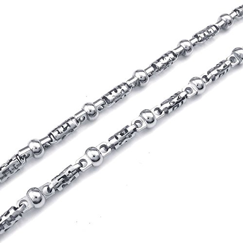 Collier chaîne biker homme acier inoxydable argenté gros maillons rock rigide