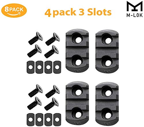 Gotical Combo of (3-Slot & 5-Slot) M-LOK Picatinny Rail Section Adapter Super Value Pack M-LOK Handguard with Set of Screws M-LOK Picatinny Accessory Rail (Pack of 8 Pieces- Black) - Thumbnail 2