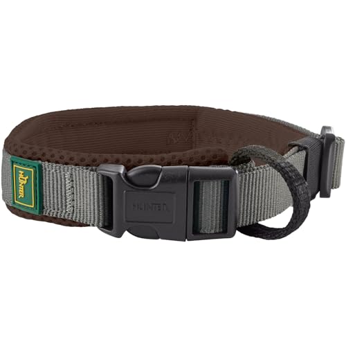Hunter Halsband Maldon, Farbe: braun, atmungsaktives Mesh, Robustes Nylon, lautlos & allergikerfreundlich, Zugentlastung, integriertes Adresslabel, besonders leicht, Größe: L
