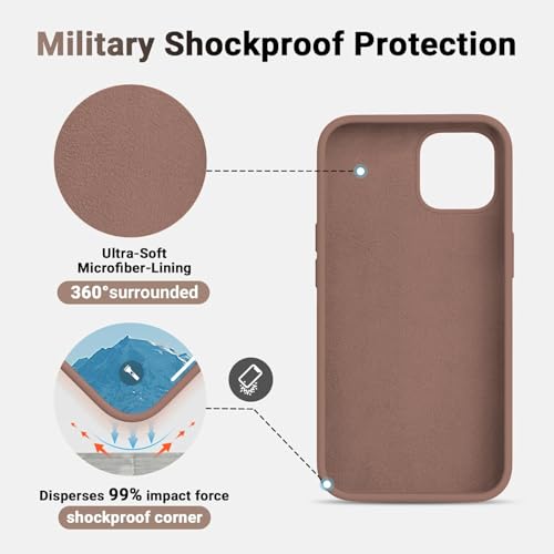 Image of VONZEE Microfiber Candy Case Compatible for iPhone 11 6.1 inch, Shockproof Slim Back Cover Liquid Silicone Case (Brown)