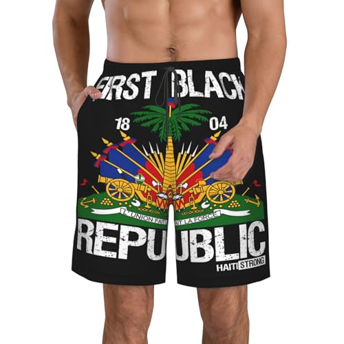 Men's Beach Shorts Casual Swim Trunks Quick Dry Board Short Hawaii Bathing Suit Elastic Waist Drawstring Sport Trunk