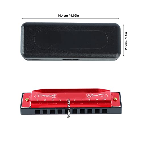 Harmonica 10 Trous, Lumière Dure sans Déformation 20 Mélodies Harmonica Standard en Aluminium et Acier Inoxydable Longue Durée de Vie pour la Classe (Rouge) - Les Beatles, Paul McCartney, John Lennon, RIngo Starr, George Harrison Harmonica 10 Trous, Lumière Dure sans Déformation 20 Mélodies Harmonica Standard en Aluminium et Acier Inoxydable Longue Durée de Vie pour la Classe (Rouge) – Image 8