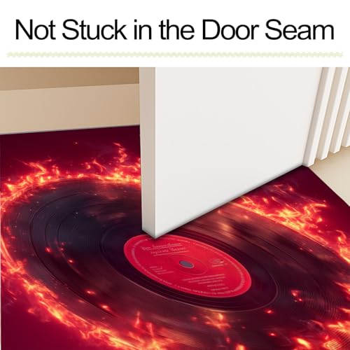 Tapis d'entrée antidérapant lavable et ultra doux rouge