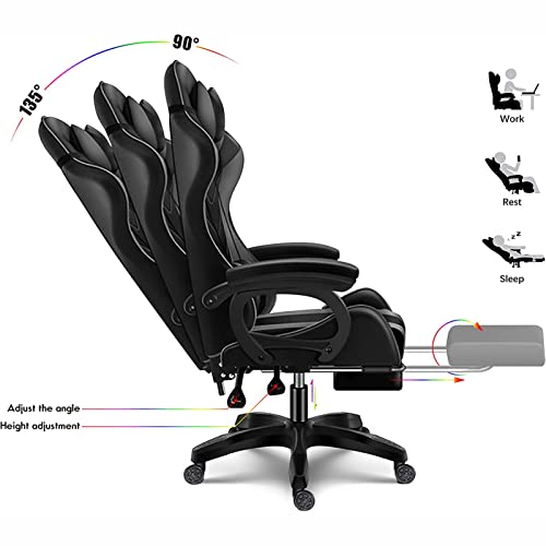 Chaise de jeu vidéo ergonomique pour soulager le mal de dos noir - 6
