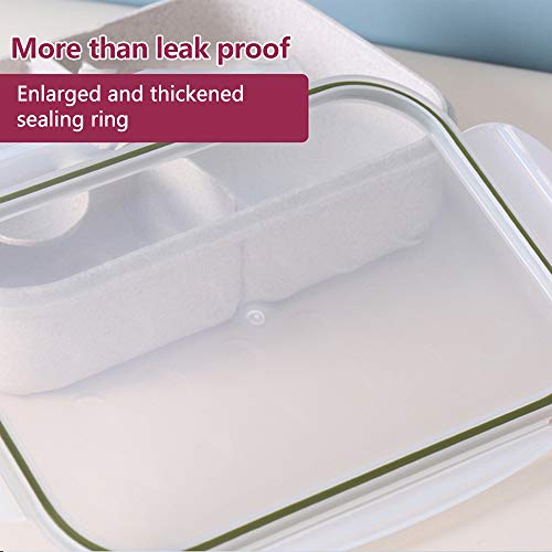 Ajcoflt Merendeira Grelha de Trigo Grande capacidade Três Grades Bento Box Canteen Merendeira para C