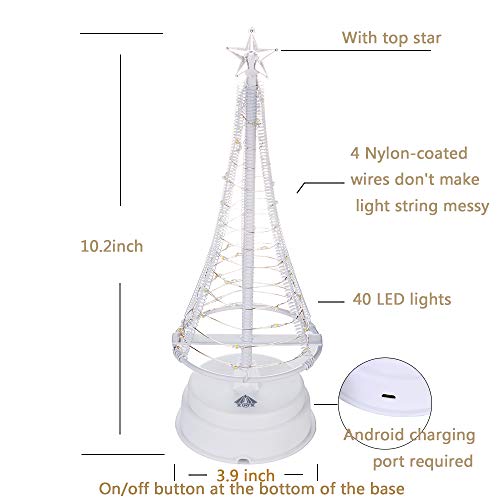 Mini Christmas Trees, Lighted Christmas Tree With Battery(Not Included) For Christmas Festival, Party, Indoor Used40Warm White Leds #TOP4