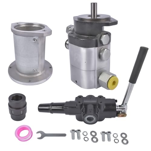 Hydraulic Wood Log Splitter Pump Kit - 22 GPM, 2 Stage 4000 PSI Aluminum Gear Pump with 3600 RPM, Includes Hydraulic Directional Control Valve, Coupling, Installation Base, and 3/4