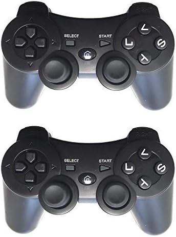 2 Pack Wireless Bluetooth Game Controller for PS3,Gamepads for Playstation 3 (Black+Black)