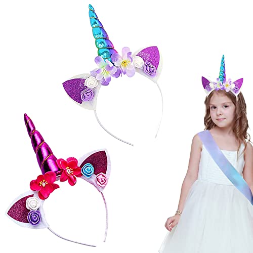 12 Cerchietti Con Unicorno Glitterati Per Feste A Tema: Idea Regalo Per Bambini E Adulti, Perfetti Per Compleanni, Halloween E Natale
