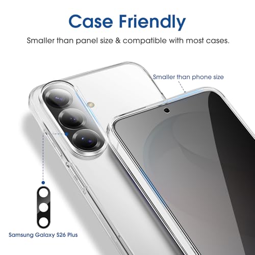 Image of amFilm OneTouch for Samsung Galaxy S26+ /S26 Plus Privacy Screen Protector | Auto-Alignment, 30s Install, Bubble Free,Scratch & Drop Protection, Privacy Protection, Lens Protector, 2+2 Pack (S26P-6.7'')